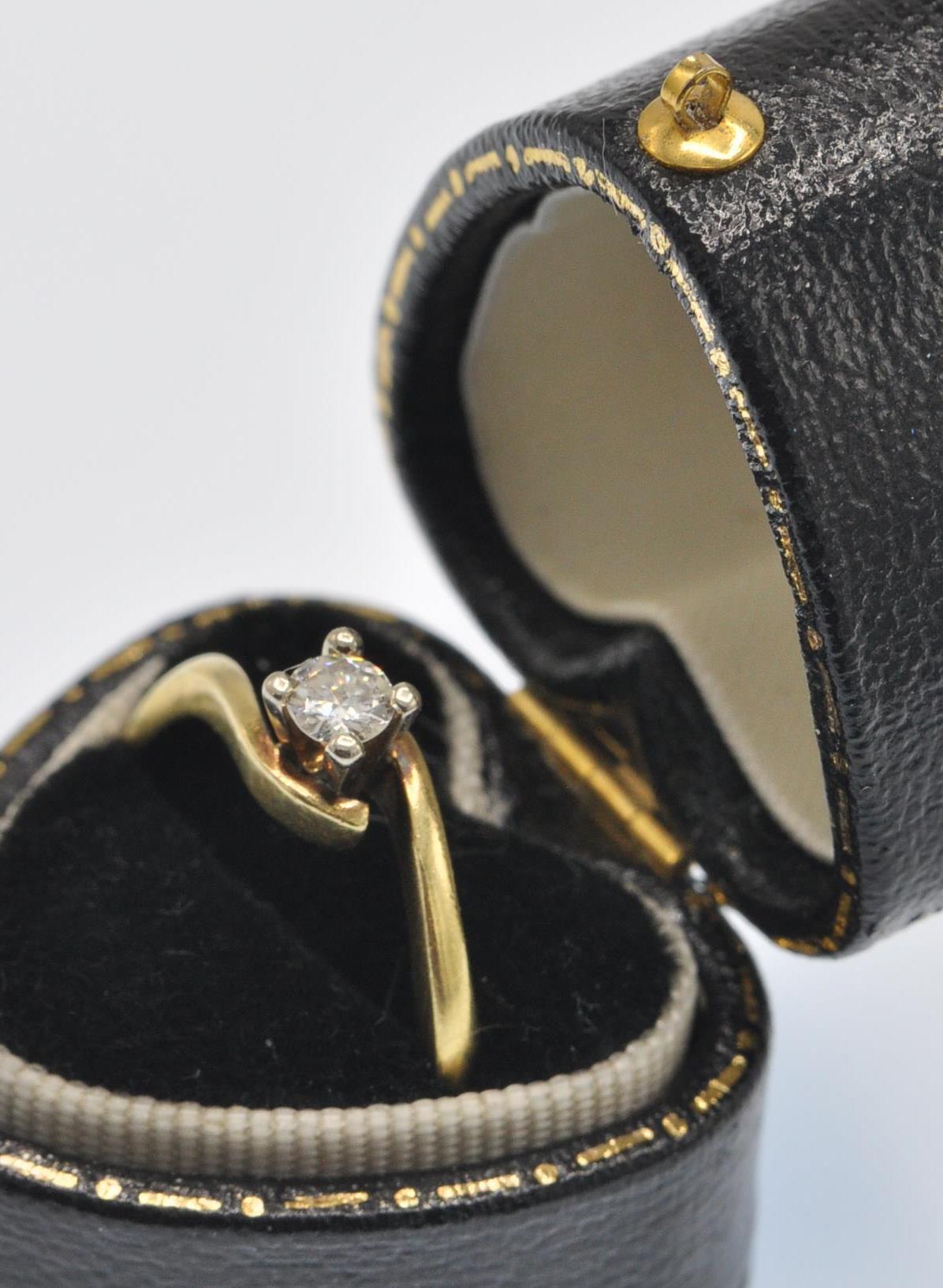 A Cased 18ct Gold & Diamond Solitaire Ring. - Image 6 of 6