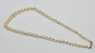 A Hallmarked 9ct Gold & Cultured Pearl Necklace