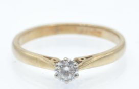 A Hallmarked 9ct Gold & Diamond Solitaire Ring