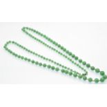 An Antique Jade Bead Necklace