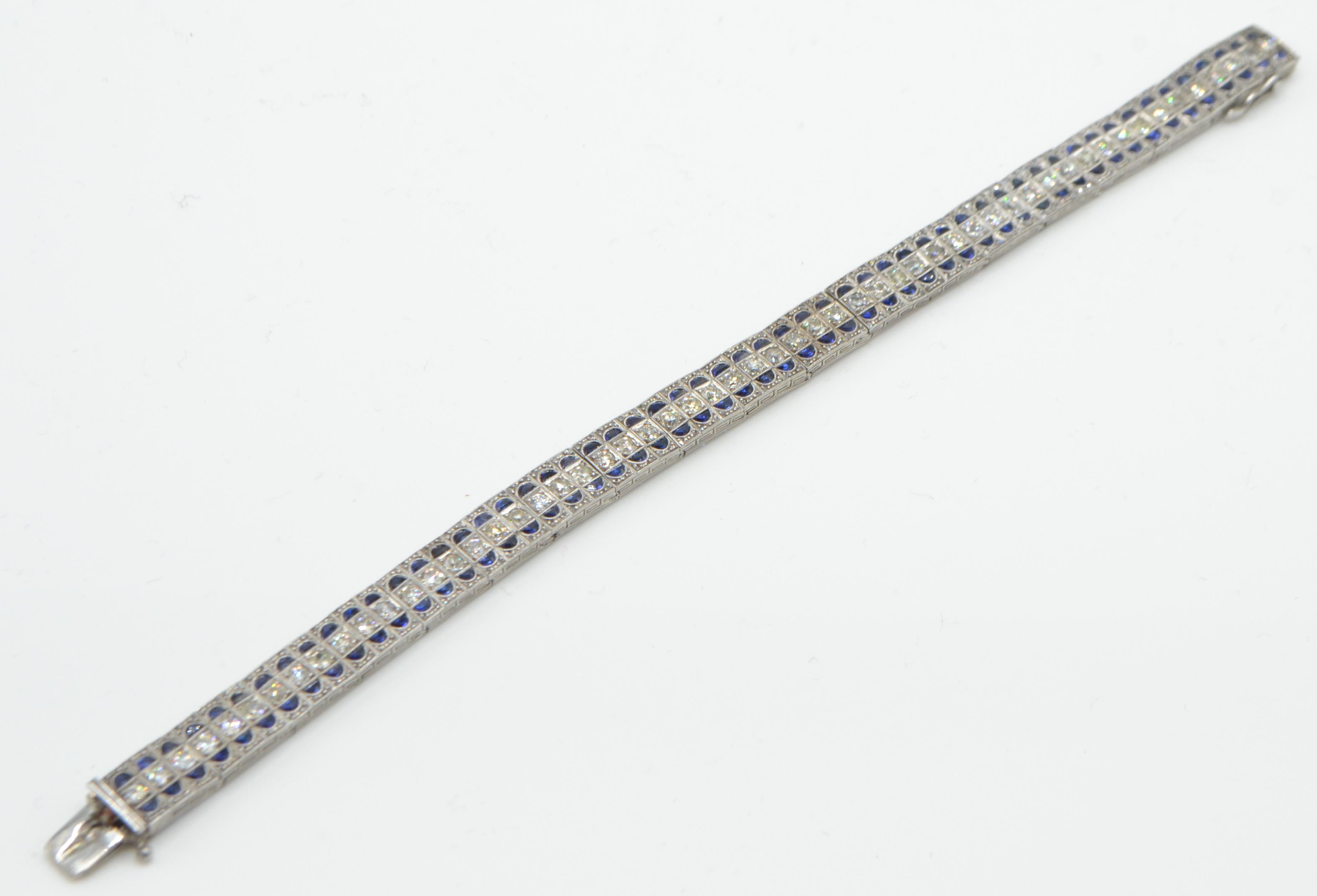 An 18t gold sapphire and diamond bracelet - Image 3 of 9