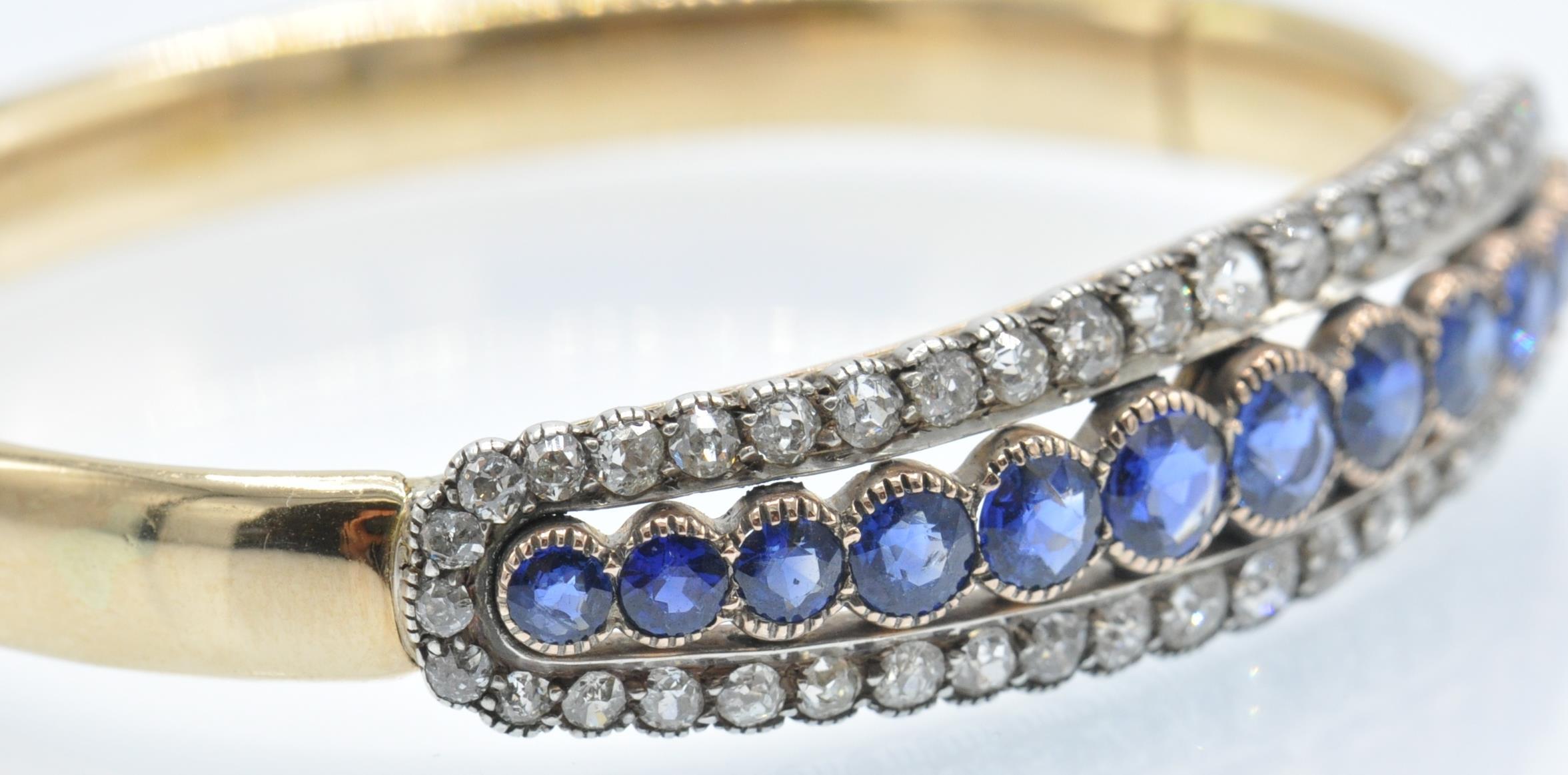 A Victorian Gold Sapphire & Diamond Bangle - Image 4 of 8