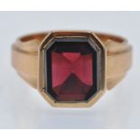 A French 18ct Gold & Garnet Signet Ring