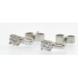 A Pair of 18ct White Gold & Diamond Stud Earrings