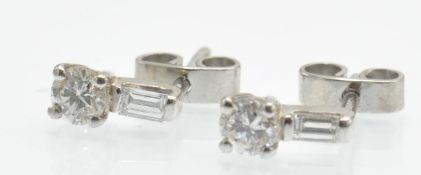 A Pair of 18ct White Gold & Diamond Stud Earrings