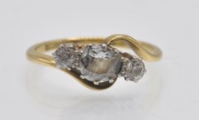 An 18ct Gold, Platinum & Diamond Three Stone Ring