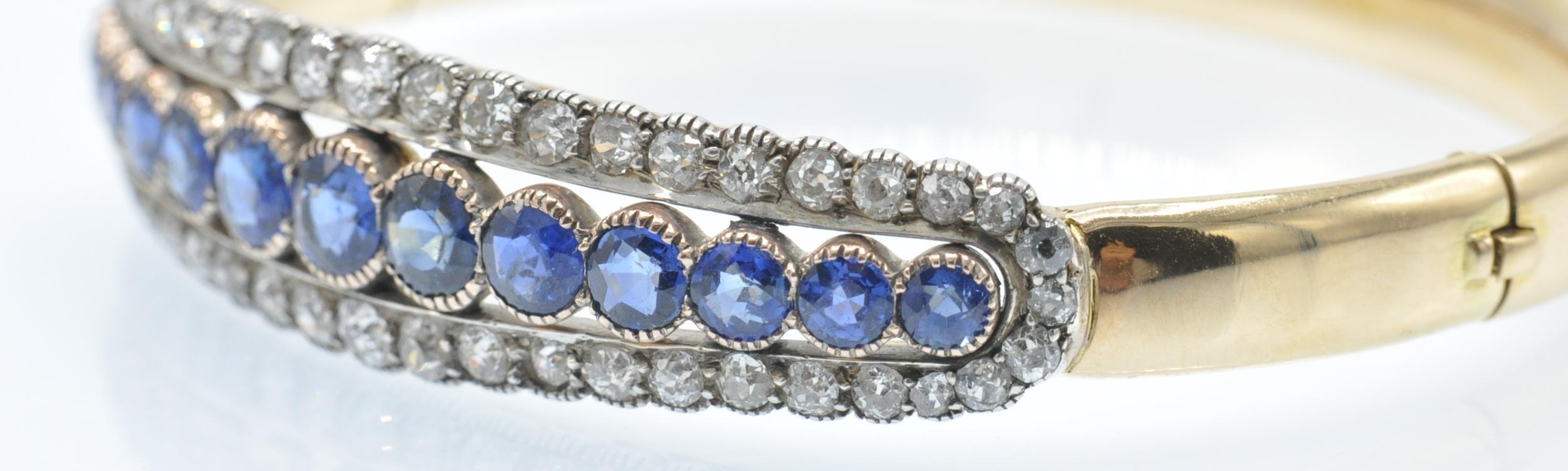 A Victorian Gold Sapphire & Diamond Bangle - Image 2 of 8