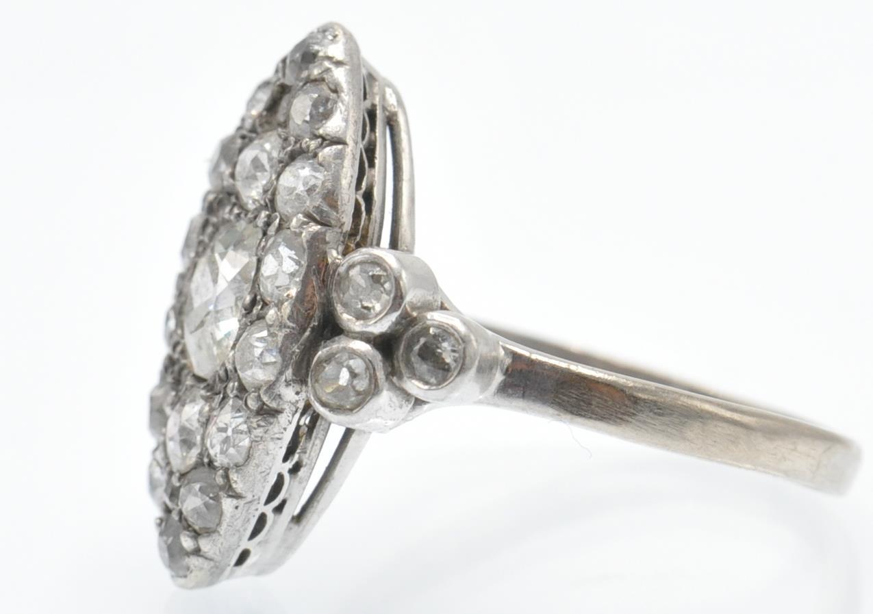 An Antique White Gold Navette Diamond Ring - Image 3 of 3