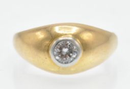 A French 18ct Gold Platinum & Diamond Dome Ring