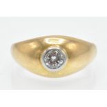 A French 18ct Gold Platinum & Diamond Dome Ring