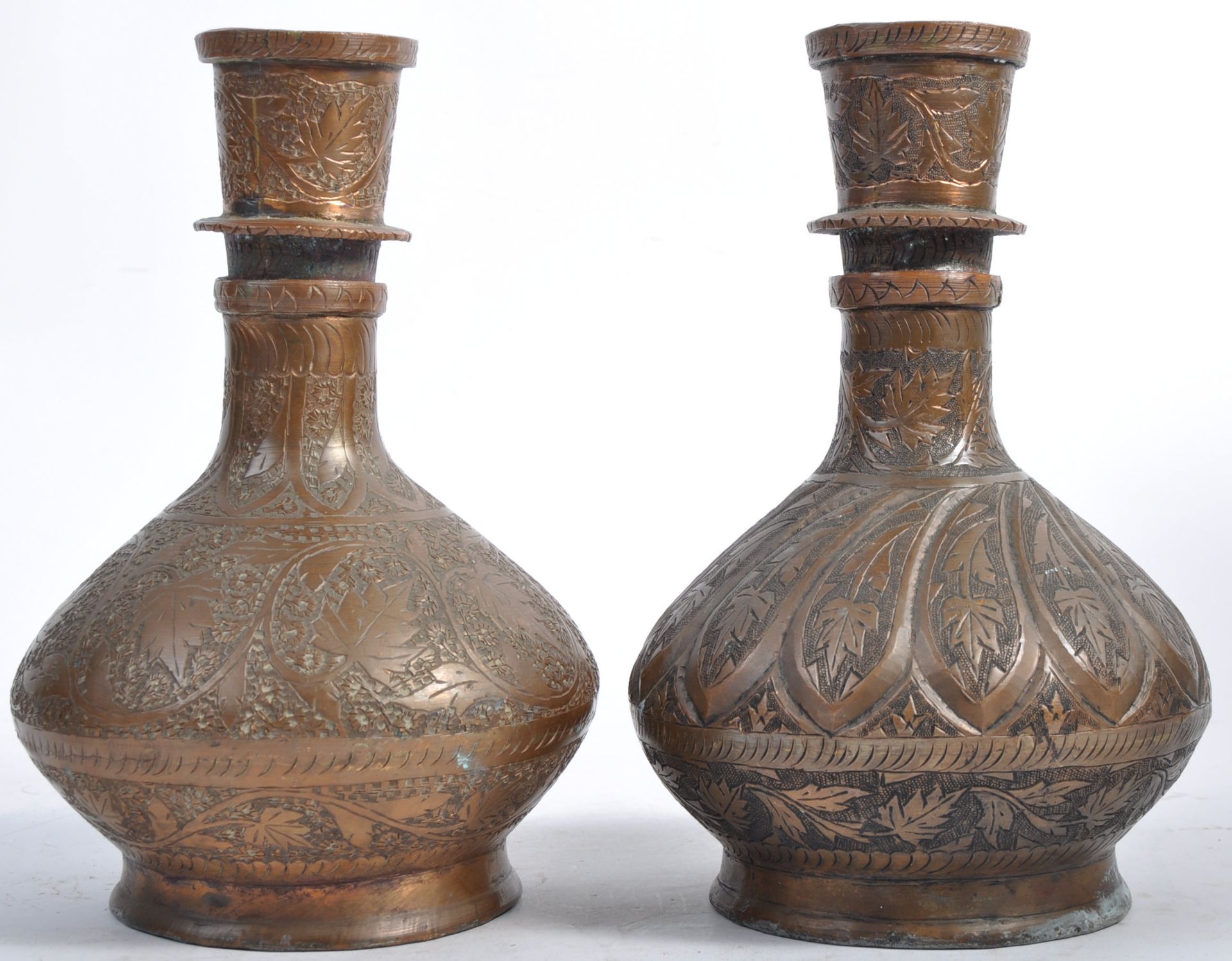 PAIR OF 19TH CENTURY PERSIAN BRONZE VASES