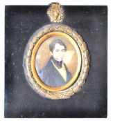 EARLY 19TH CENTURY GEORGIAN WATERCOLOUR PAINTING ON IVORY