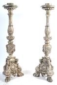 PAIR OF 19TH CENTURY ANTIQUE ECCLESIASTICAL CANDLESTICKS