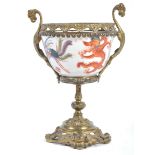 19TH CENTURY CHINESE ANTIQUE PORCELAIN BOWL WITH ORMOLU MOUNTS