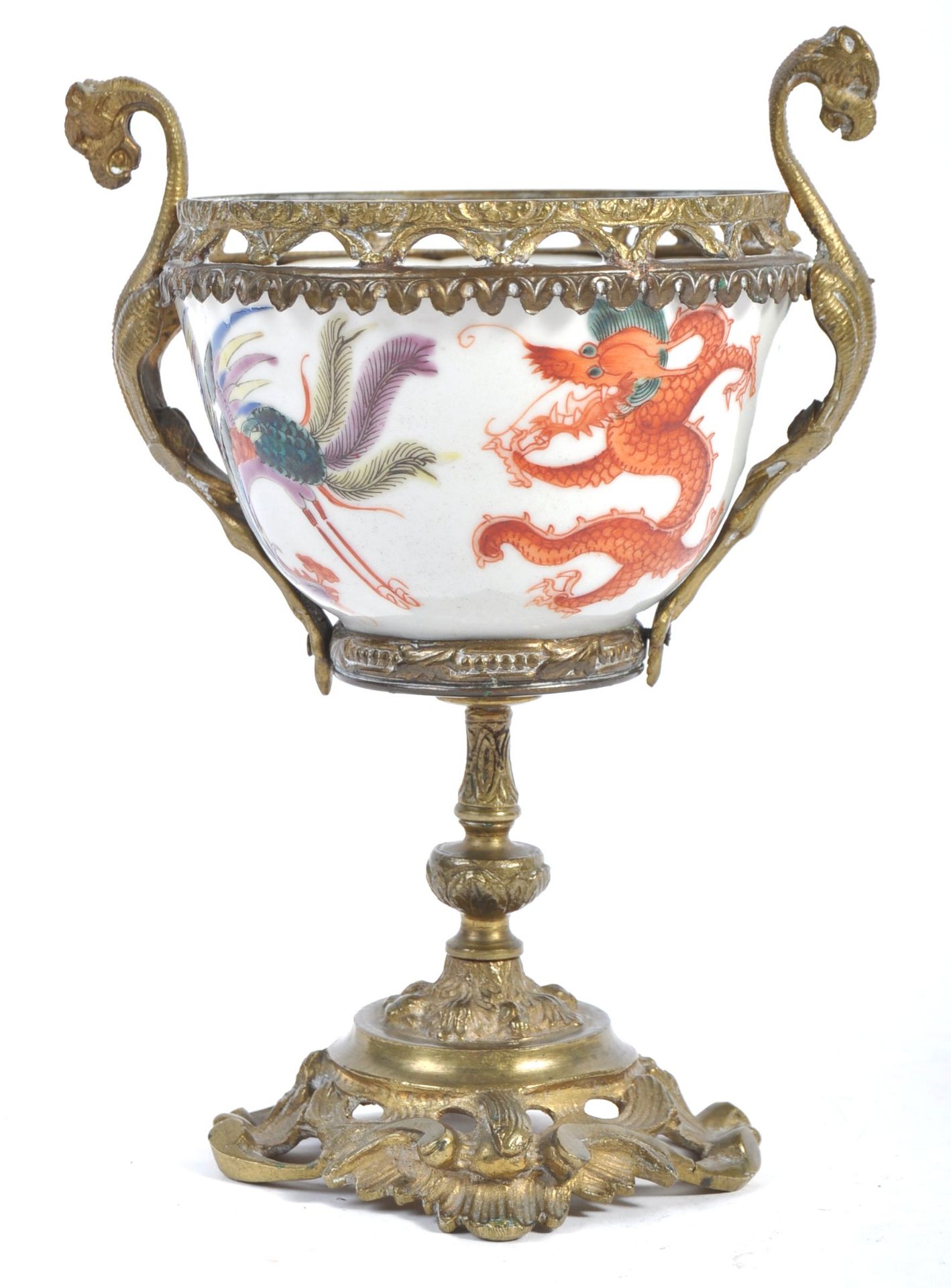 19TH CENTURY CHINESE ANTIQUE PORCELAIN BOWL WITH ORMOLU MOUNTS