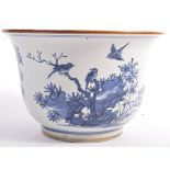 A 19TH CENTURY PORCELAIN BLUE AND WHITE JARDINERE