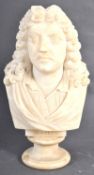 RARE FRENCH MARBLE ALABASTER BUST OF MOLIERE BY HOUDON