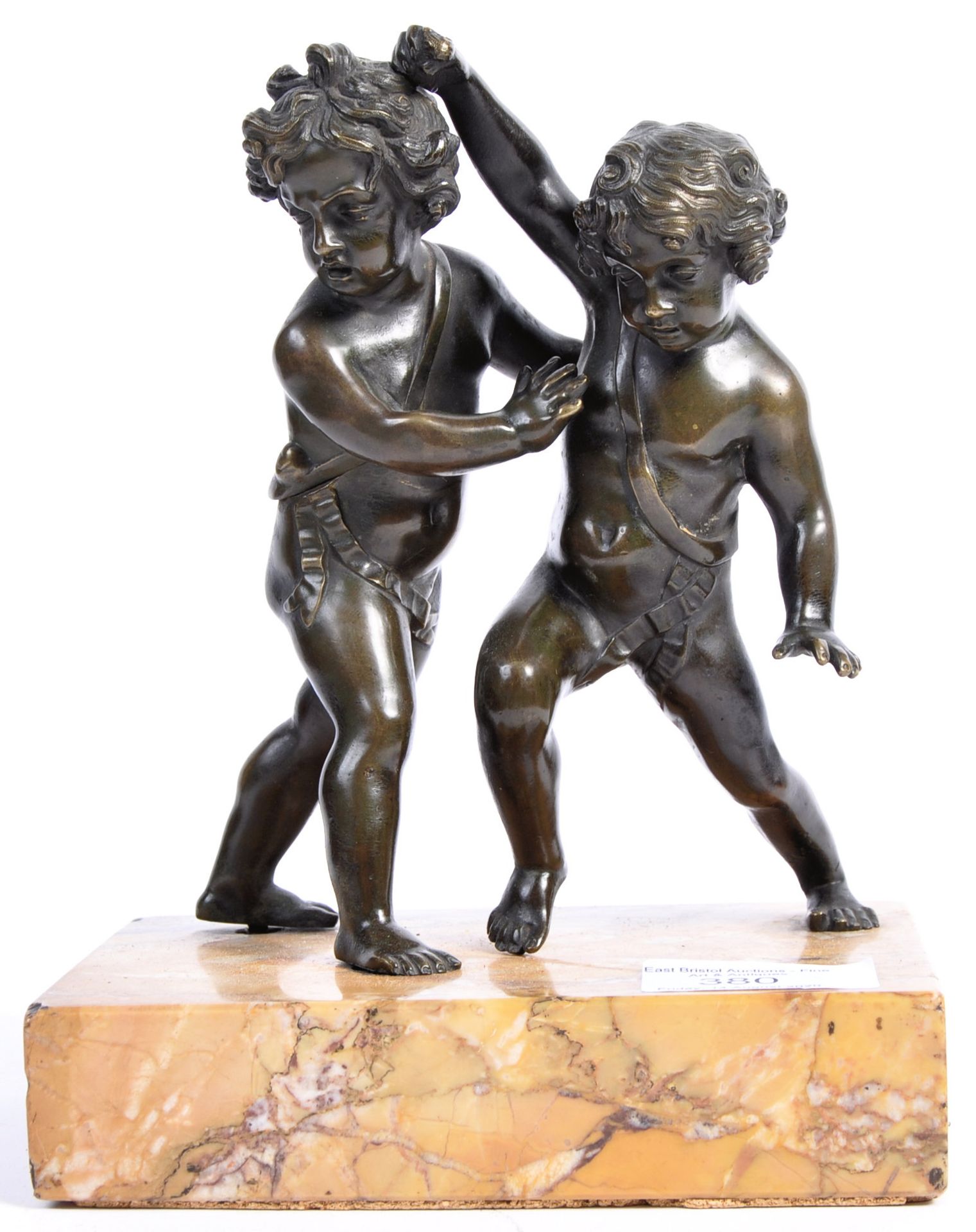 19TH CENTURY ITALIAN GRAND TOUR BRONZE FIGHTING CHERUBS