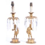 PAIR OF 19TH CENTURY GEORGIAN REGENCY BRONZE FIGURAL CANDLESTICKS