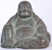 19TH CENTURY CHINESE ANTIQUE HOLLOW BRONZE LAUGHING BUDDHA