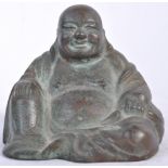 19TH CENTURY CHINESE ANTIQUE HOLLOW BRONZE LAUGHING BUDDHA