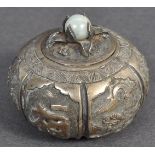 19TH CENTURY CHINESE SILVER WHITE METAL PUMPKIN