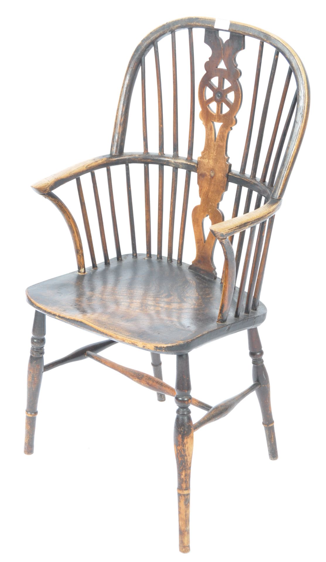 LATE 18TH CENTURY BEECH AND ELM WINDSOR ARM CHAIR - Bild 2 aus 8