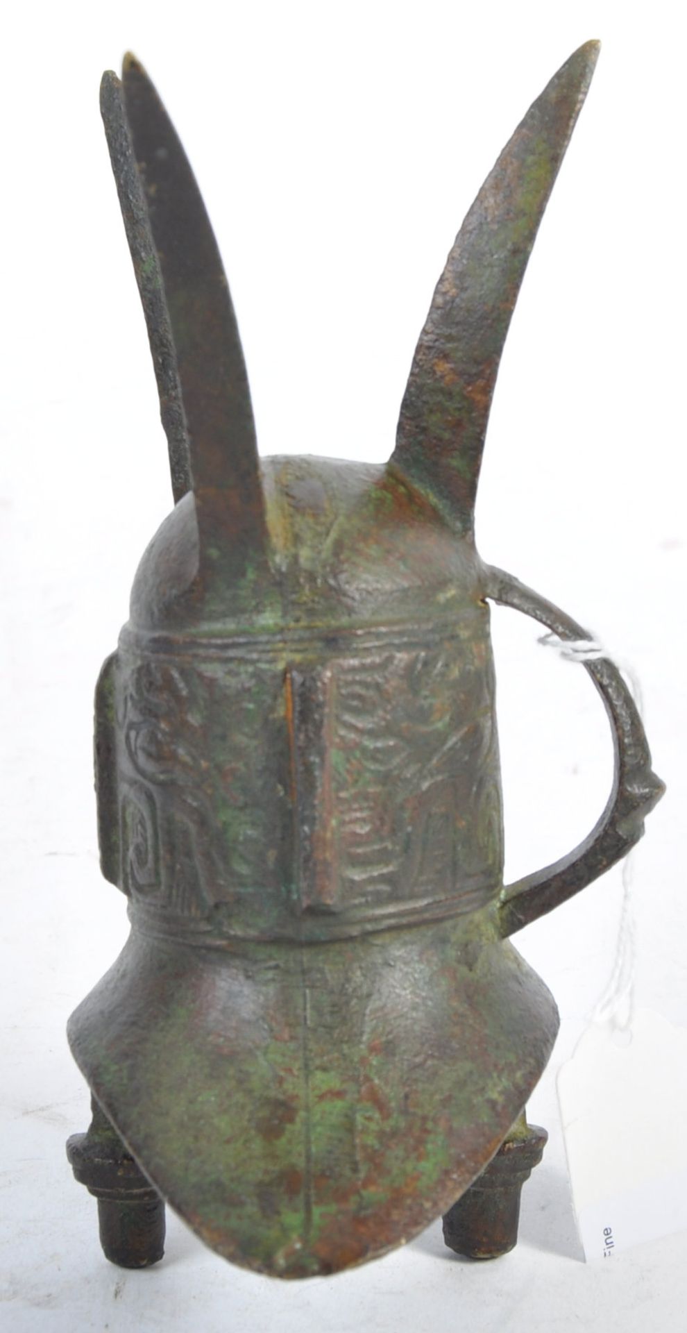 CHINESE ARCHAIC BRONZE SACRIFICIAL WINE VESSEL - Bild 2 aus 5