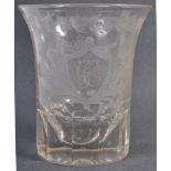 GEORGIAN FRENCH ANTIQUE DRINKING GLASS TUMBLER WITH ENGRAVED DETAILING