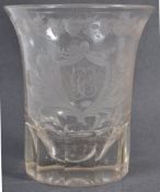 GEORGIAN FRENCH ANTIQUE DRINKING GLASS TUMBLER WITH ENGRAVED DETAILING