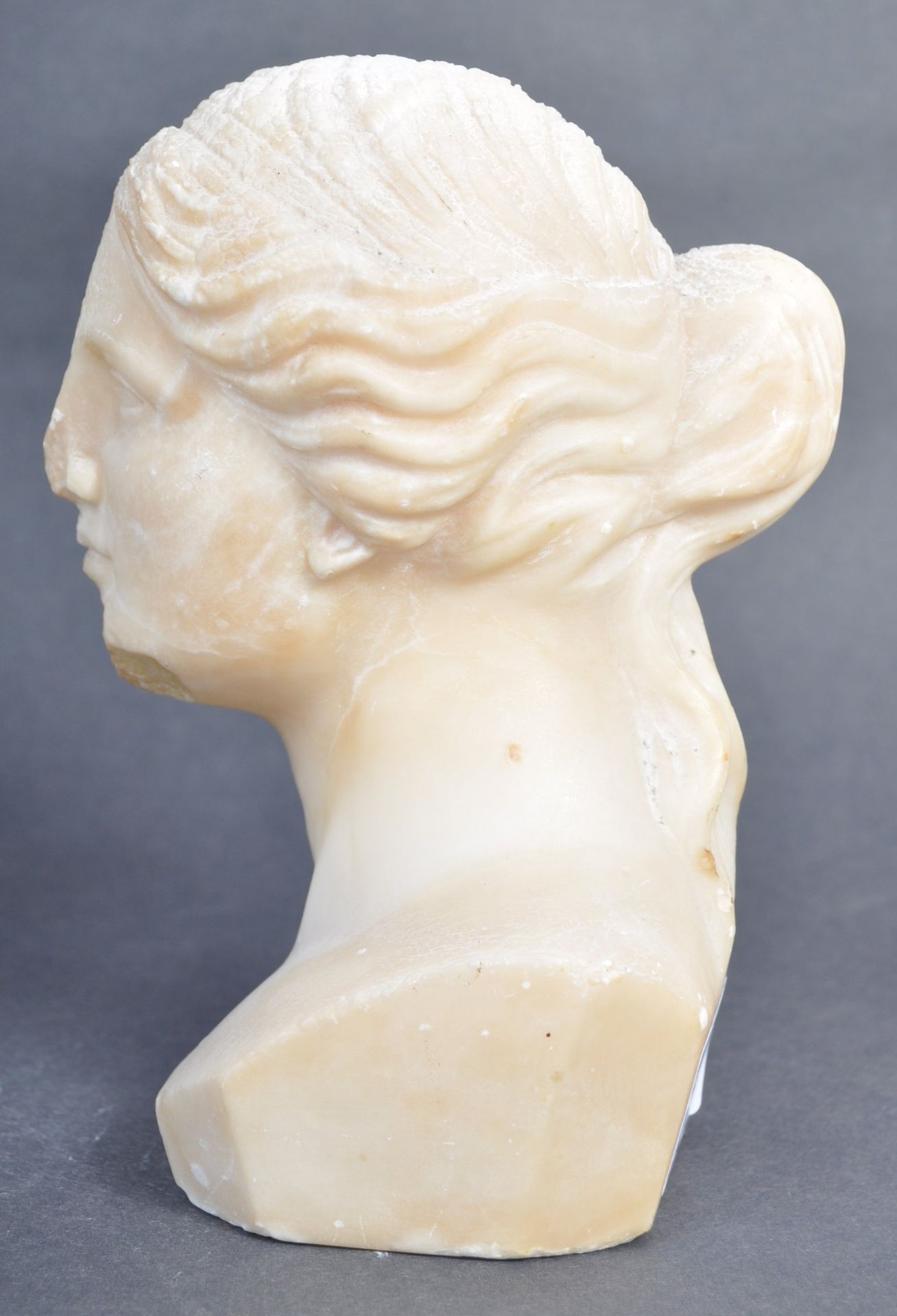 19TH CENTURY GRAND TOUR ALABASTER WHITE MARBLE HEAD - Bild 5 aus 7