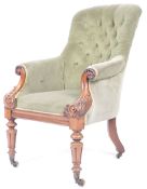 BELIEVED GILLOWS WILLIAM IV ROSEWOOD FRAMED ARM CHAIR