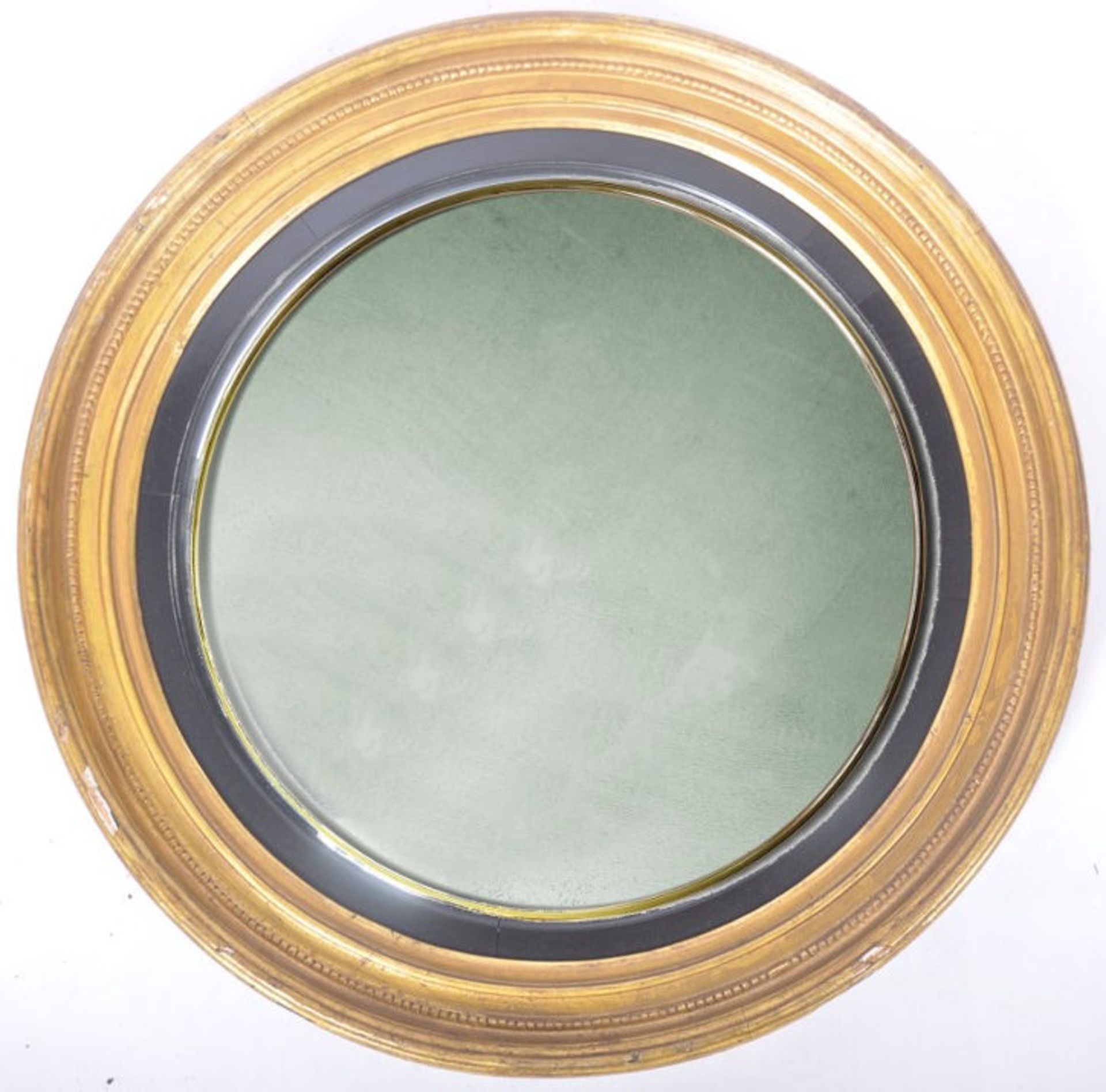 LARGE REGENCY GEORGIAN CONVEX WALL MIRROR