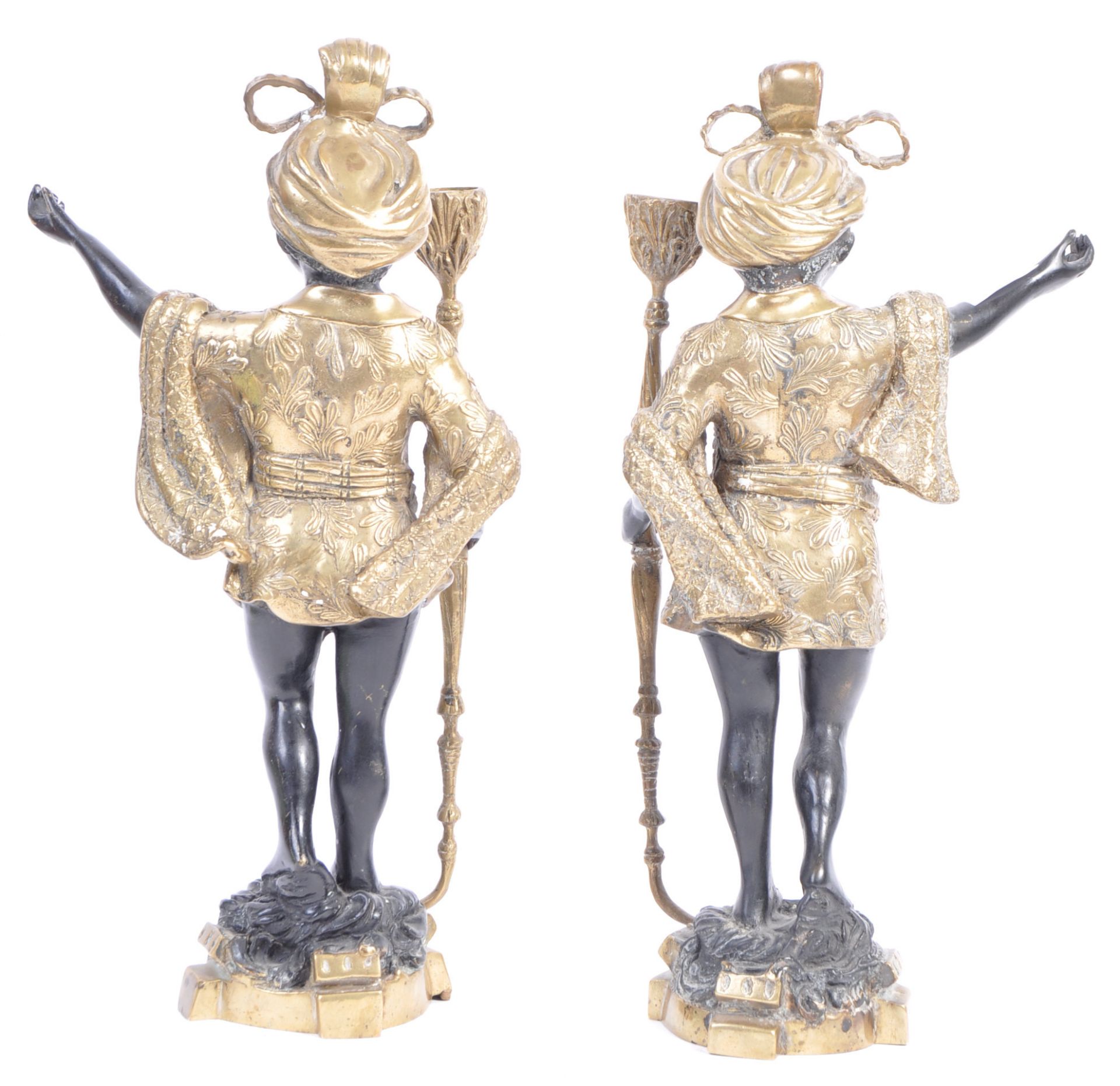 PAIR OF TWO TONE BRONZE BLACKAMOOR FIGURINES - Bild 4 aus 10