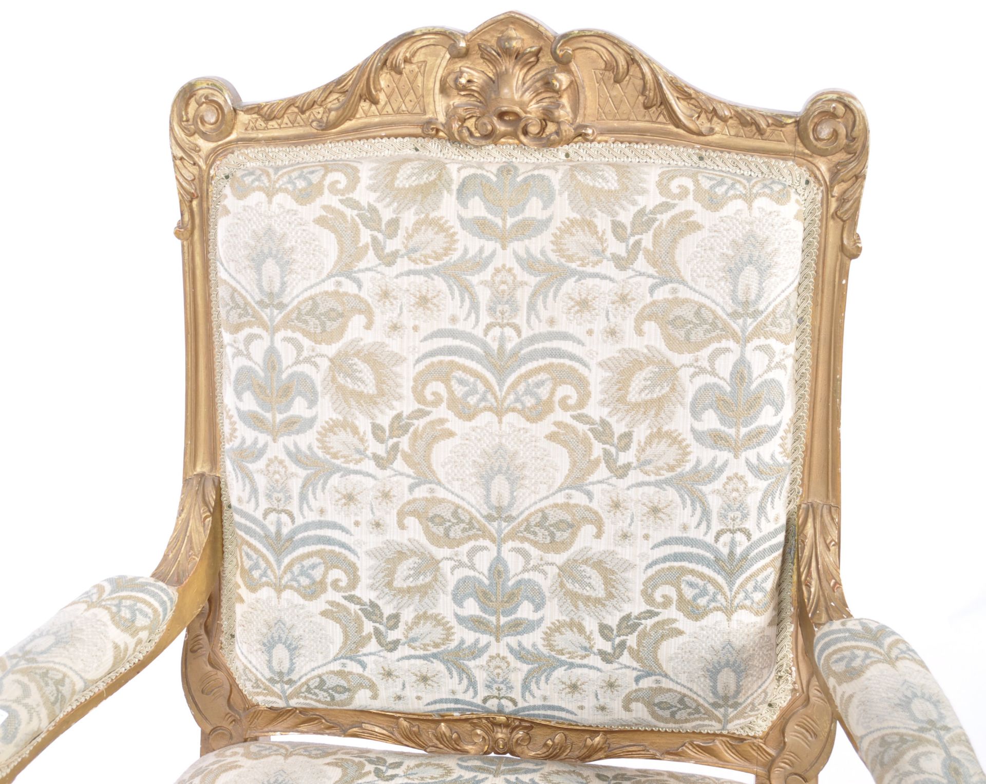 19TH CENTURY FRENCH GILTWOOD FAUTEUIL ARMCHAIR - Bild 3 aus 9