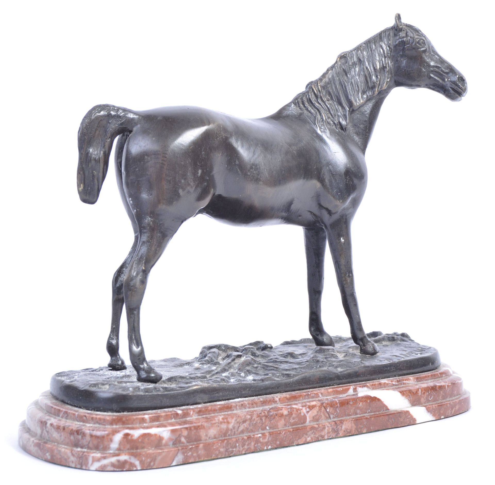 19TH CENTURY BRONZE HORSE BY PJ MENE ON MARBLE BASE - Bild 2 aus 4