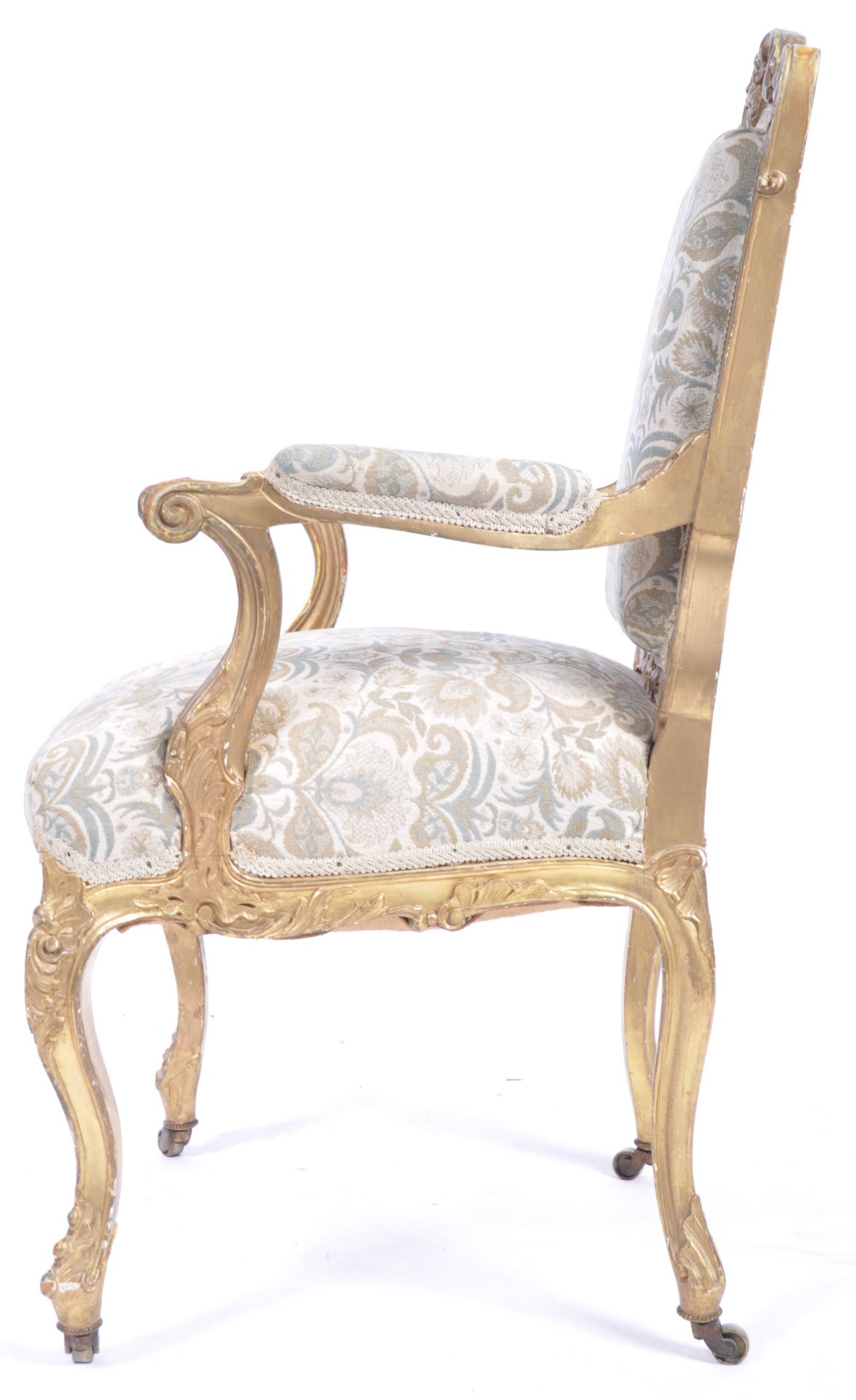 19TH CENTURY FRENCH GILTWOOD FAUTEUIL ARMCHAIR - Bild 8 aus 9