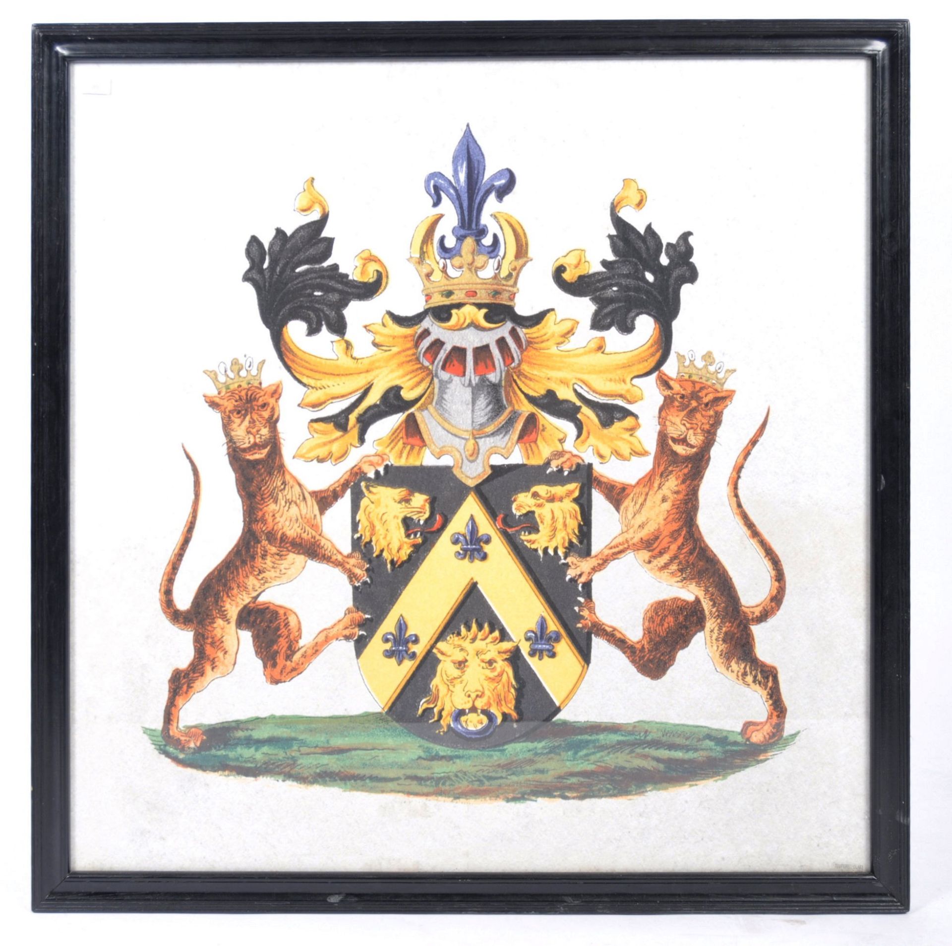 LAREG HAND PAINTED HERALDIC CREST COAT OF ARMS PAINTING