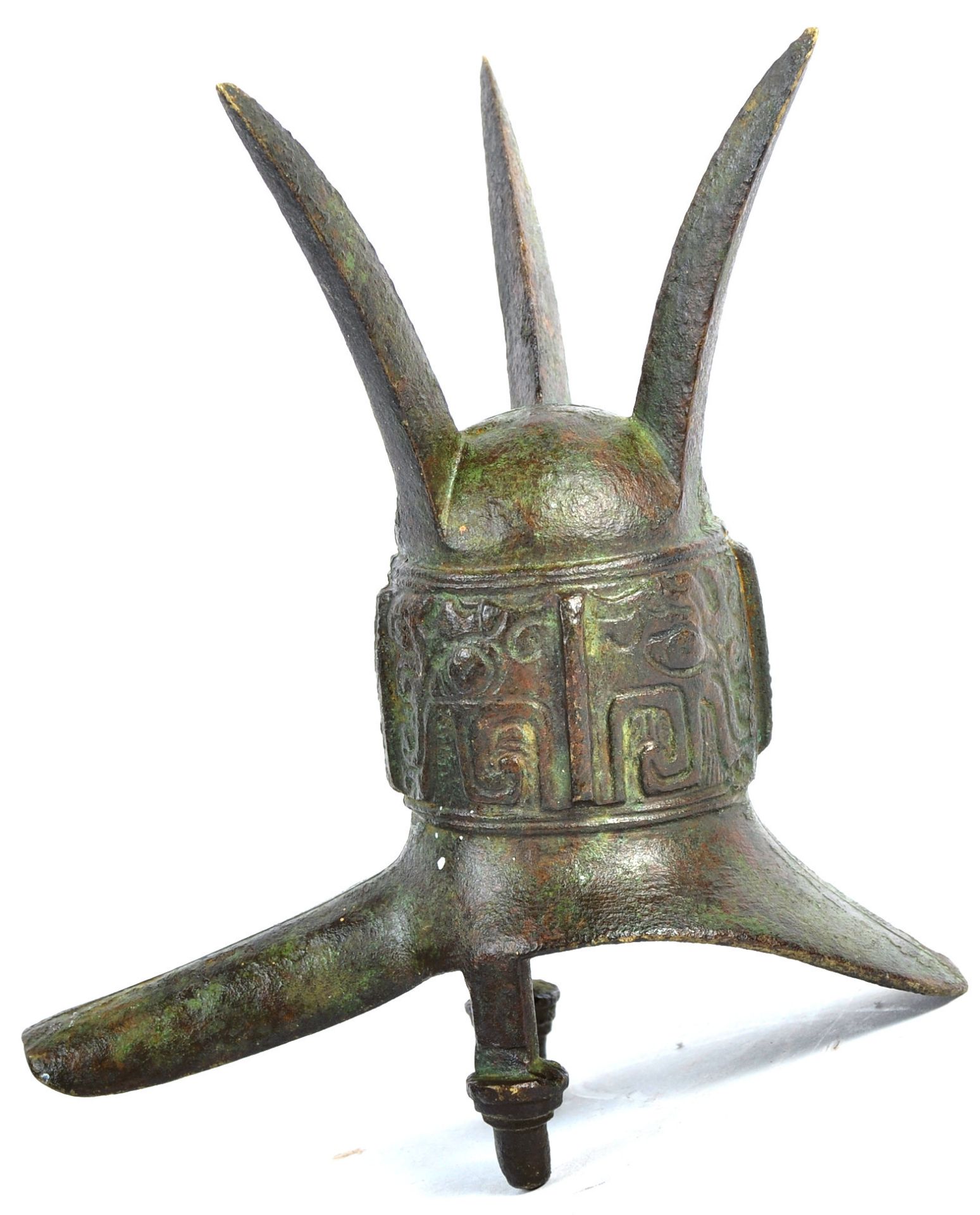 CHINESE ARCHAIC BRONZE SACRIFICIAL WINE VESSEL