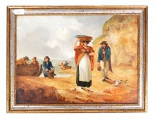 AN EARLY 19TH CENTURY ENGLISH CORNISH OIL PAINTING