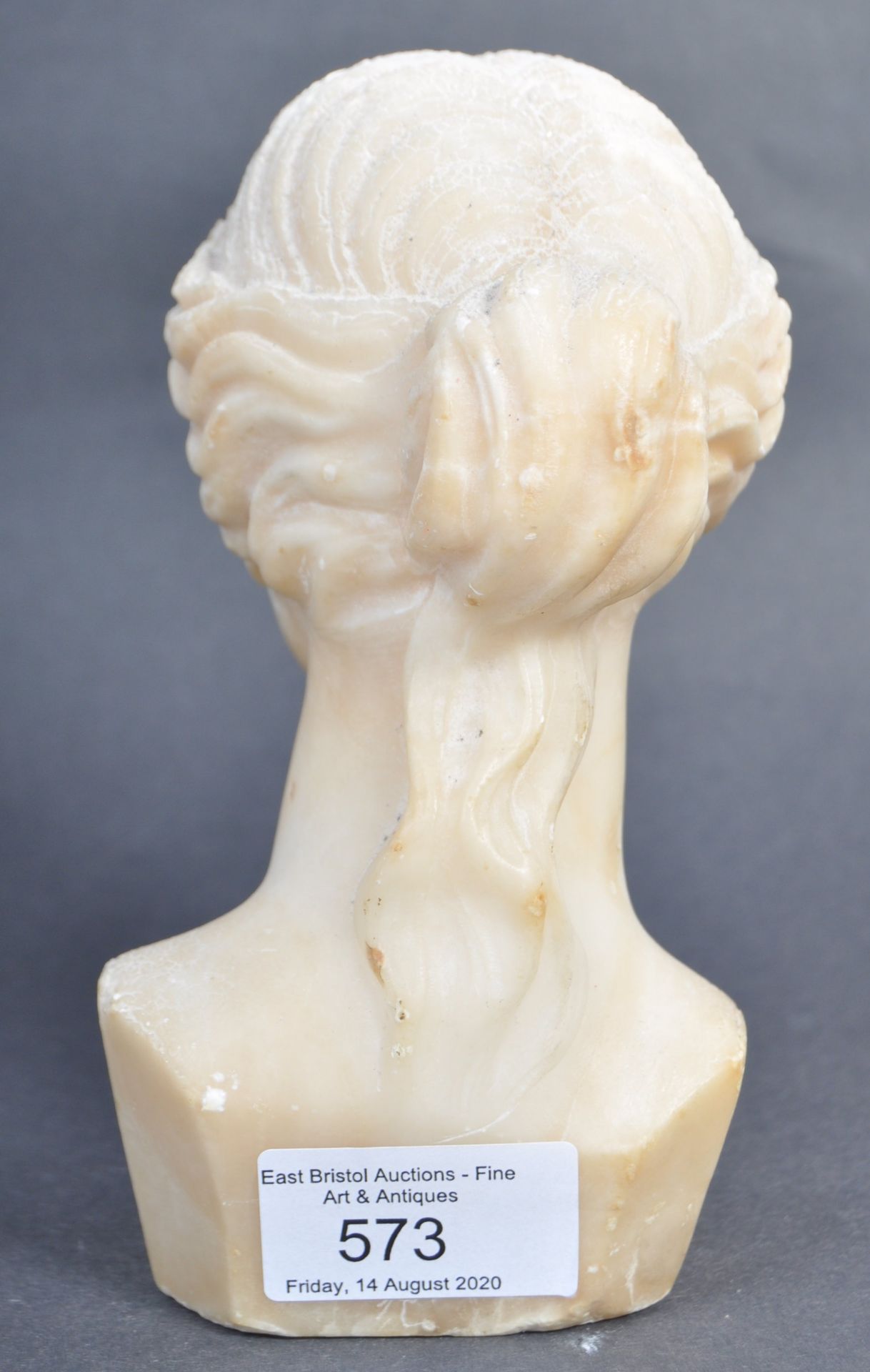 19TH CENTURY GRAND TOUR ALABASTER WHITE MARBLE HEAD - Bild 4 aus 7