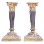 PAIR OF 19TH CENTURY GEORGIAN REGENCY PERIOD ORMOLU CANDLESTICKS