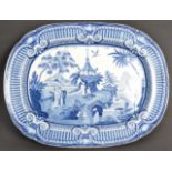 19TH CENTURY VICTORIAN ANTIQUE BLUE AND WHITE PLATTER
