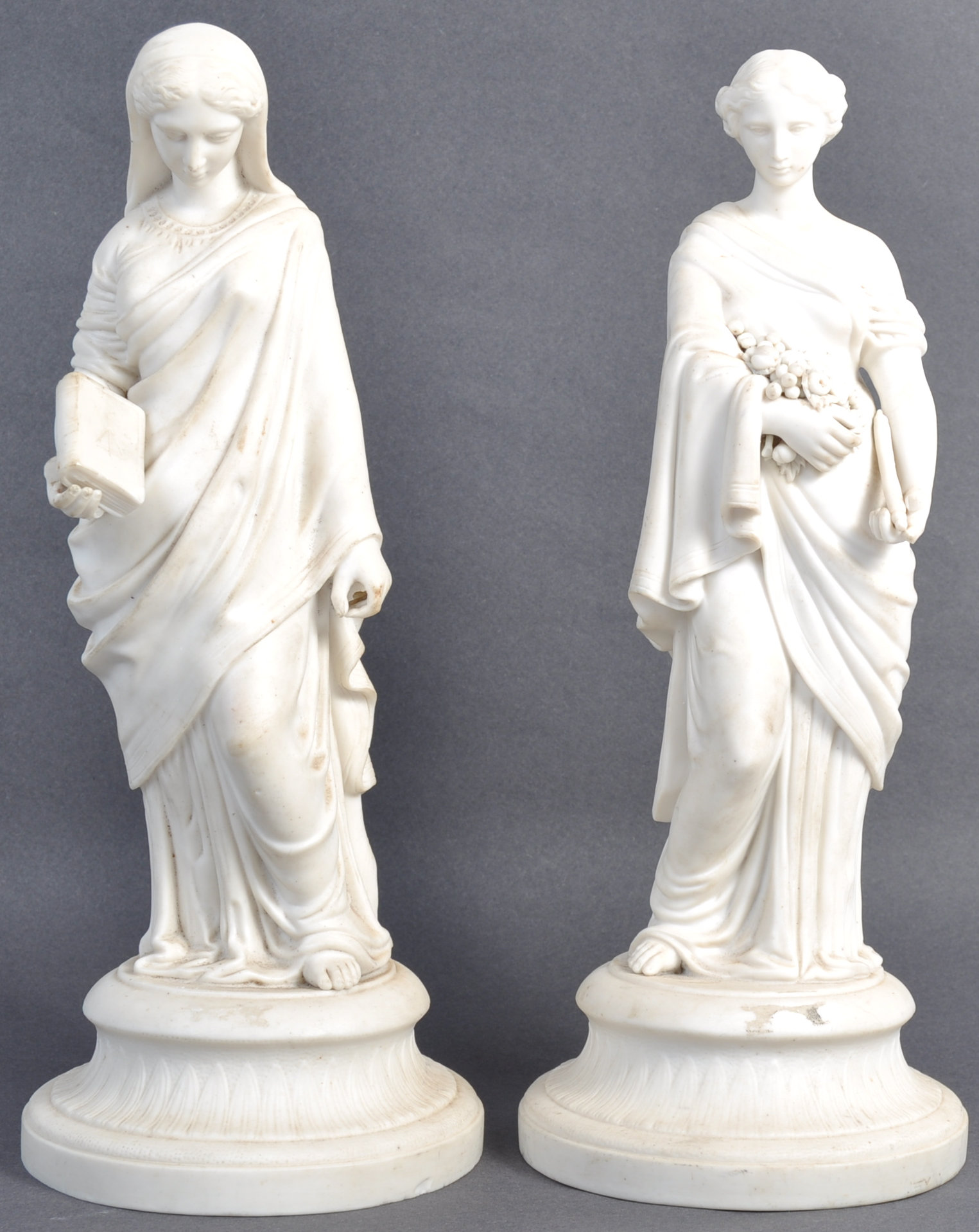 PAIR OF 19TH CENTURY GRAND TOUR PARIAN WARE FIGURINES