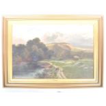 LEOPOLD RIVERS - 19TH CENTURY VICTORIAN OIL ON CANVAS LANDSCAPE PAINTING