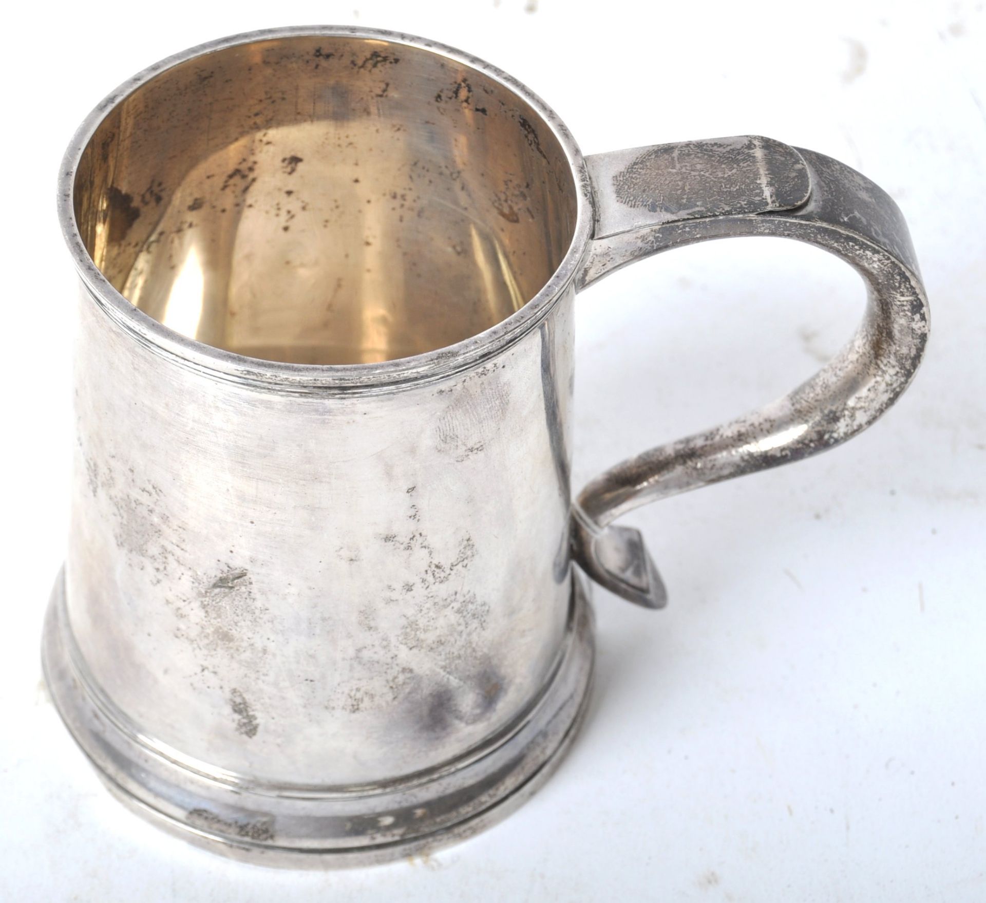 1900 VICTORIAN ENGLISH LONDON SILVER HALLMARKED TANKARD - Bild 2 aus 5