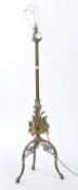 VICTORIAN 19TH CENTURY ARCHITECTURAL BRASS STANDARD FLOOR LAMP