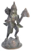 19TH CENTURY HINDU BRONZE OF HANUMAN WITH GANDHAMADAN HERB MOUNTAIN