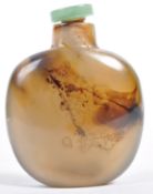 19TH CENTURY CHINESE POLISHED BROWN AGATE SCENT BOTTLE