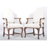 PAIR OF EARLY 20TH CENTURY ENGLISH ANTIQUE QUEEN ANNE CHAIRS